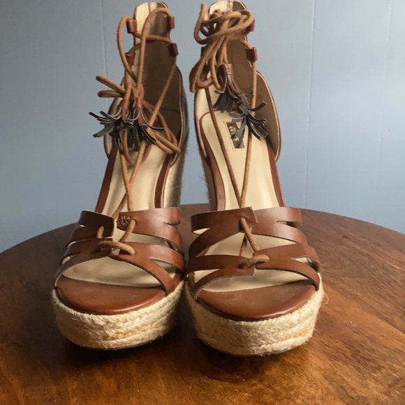 Guess Tan Leather Espadrilles 9.5 - Picture 2 of 7